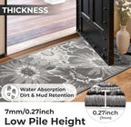Findosom Washable Area Rug 3x5, Non Slip High-Low Textured Floral Rugs - Image 4