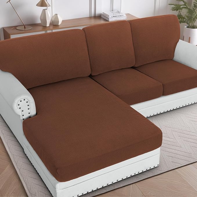 H.VERSAILTEX Sectional Couch Covers 3 Pieces Sofa Seat Cushion Covers L Shape by HVERSAILTEX