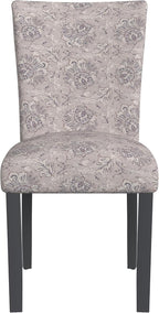 HomePop Classic Parsons Dining Chair -Gray Linen Artistic Floral Print - Image 5