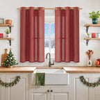 YoungsTex Burgundy Red Linen Curtains 54 Inch Length - Image 2
