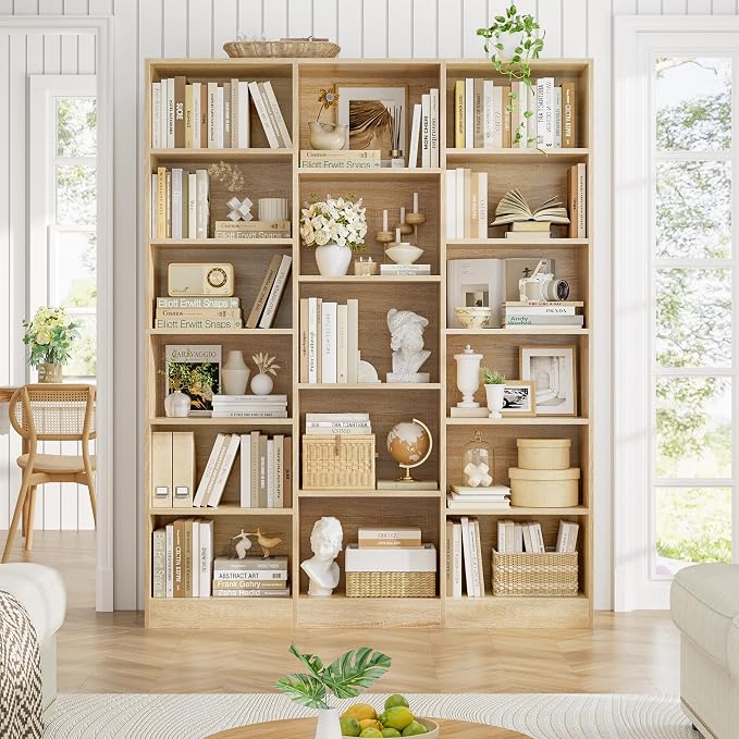 FACBOTALL Triple Wide Bookshelf, 6 Tier Large Bookshelf, Bookcase - Image 4