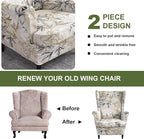 HAOYONG Wing Chair Slipcovers Printed Wingback Chair Covers 2 Pieces Wingback - Image 7