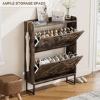 Nicetree Shoe Cabinet with 2 Flip Drawers, Freestanding Shoe Storage Cabinet - Image 7