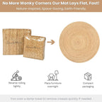 Hausattire Jute Braided Round Rug, 4 ft | 100% natural jute, hand woven - Image 9