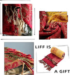 Boho Throw Blanket, Chenille Jacquard Tassels Throw Blankets - Image 5