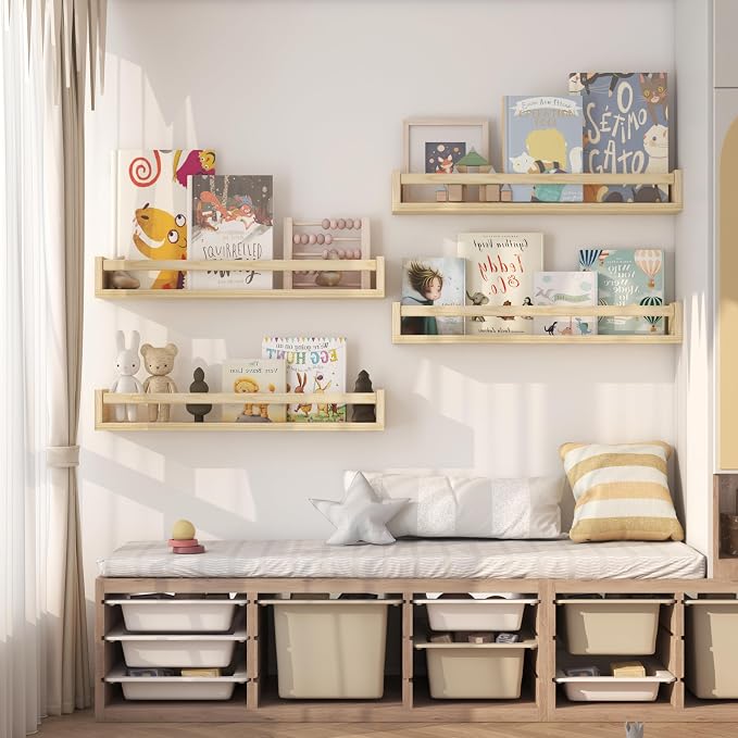 Onlysky Set of 4 Wall-Mounted Kid's Bookshelf - Image 2