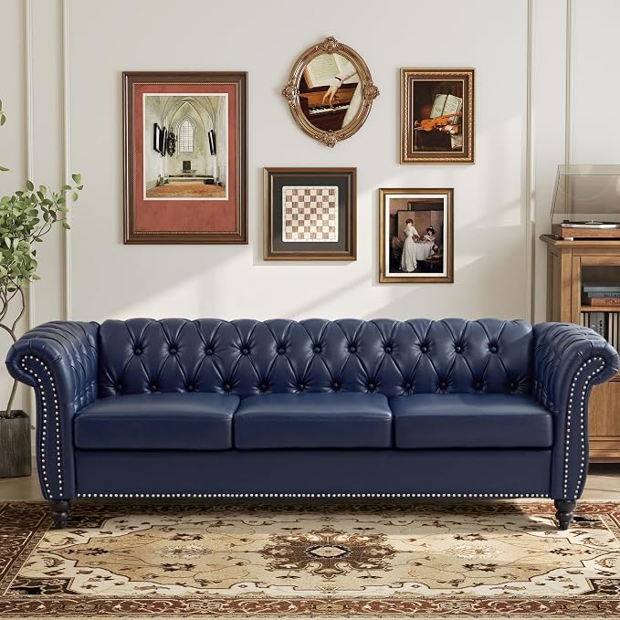 LEVNARY Chesterfield Sofa, 3 Seater Tufted Couch by LEVNARY