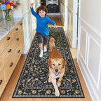 HEBE Hallway Runner Rug 2'x8', Washable Non Slip Kitchen Rug Runner | Soft Boho - Image 8