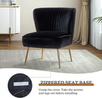 HULALA Home Velvet Accent Chair Set of 2, Modern Armless Upholstered Side Chair - Image 4
