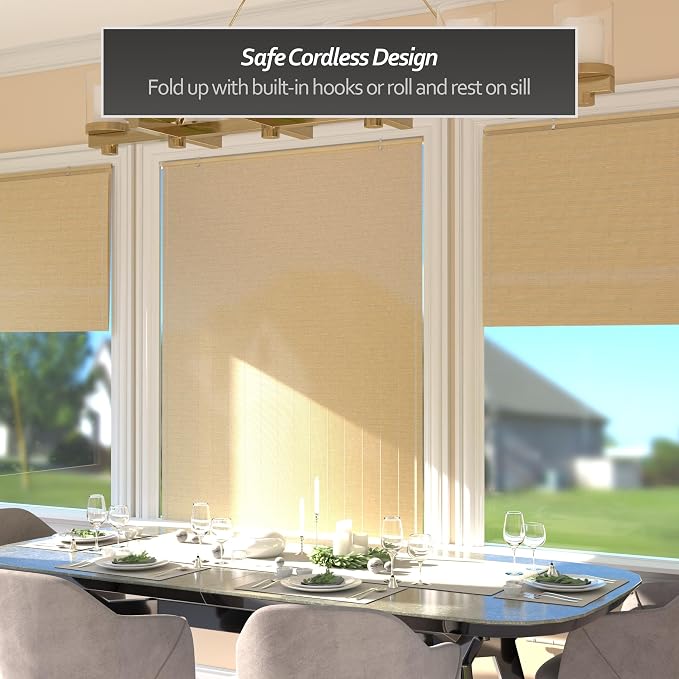 Red Lantern Matchstick Cordless Window Shade - Image 3