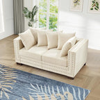 60.5"W Loveseat Sofa, Velvet Mid Century Modern Couch - Image 9