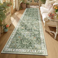 Yamaziot 3x10 Washable Hallway Runner Rug Non Slip Floral Carpet, Sage Green | by Yamaziot