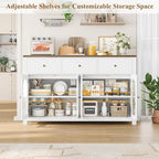 FINETONES Buffet Cabinet with Storage, 55.1" Large Sideboard Buffet Cabinet - Image 6