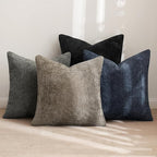 MIULEE Soft Decorative Chenille Pillow Covers Navy Grey 20x20 Pack of 4 | - Image 4