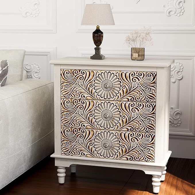 HOMPUS Farmhouse 3-Drawer Dresser - Image 4