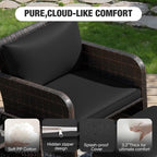 LEVELEVE Patio Conversation Set 5 Piece, Balcony Furniture Outdoor PE Rattan - Image 4