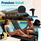 Devoko Outdoor Chaise Lounge Chair Set of 2 - Image 3