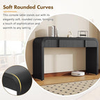 55'' Wood Console Table Sofa Table Entryway Table, Unique Modern Rounded - Image 4