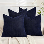 Set of 4 Soft Textured Decorative Throw Pillow Covers 24x24 Inch Cozy Farmhouse by Cozoomy