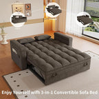 3 in 1 Convertible Sleeper Sofa, 65in Sleeper Couch - Image 9