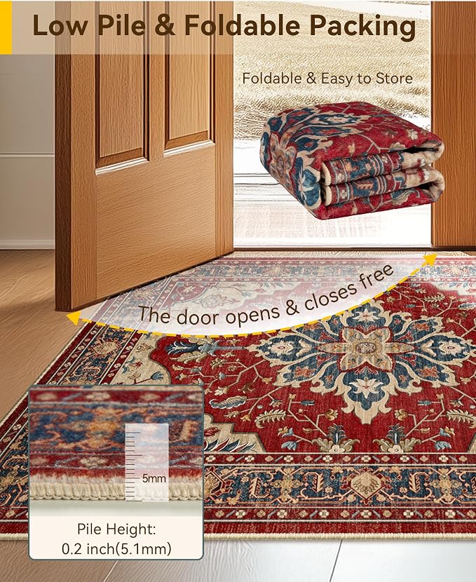 RELEANY Washable Area Rug, Square 8'x8', Water Repellent, Pet Friendly - Image 3