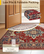 RELEANY Washable Area Rug, Water Repellent, Pet Friendly, Vintage Floral Boho - Image 4