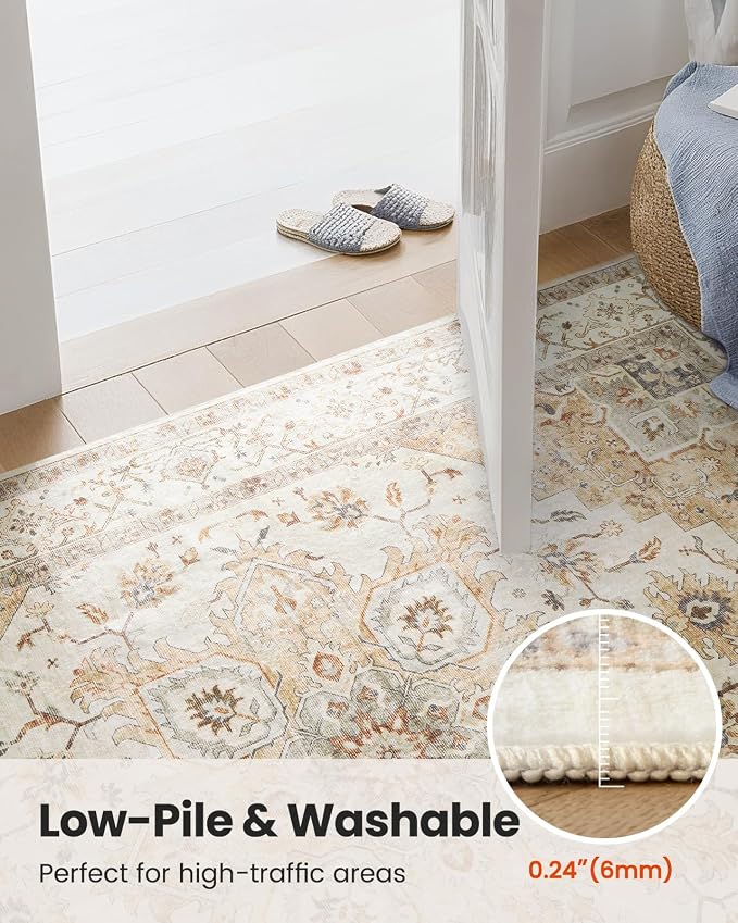 AMADA HOMEFURNISHING 2x4 Washable Area Rug, Low-Profile Entryway Rug - Image 7