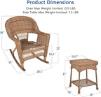 Jeco 3 Piece Rocker Wicker Chair Set - Image 3