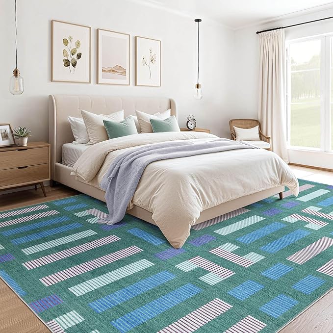 cotiled Boho 9x12 Area Rug for Living Room: Large Moroccan Washable Rug | Solve - Image 4