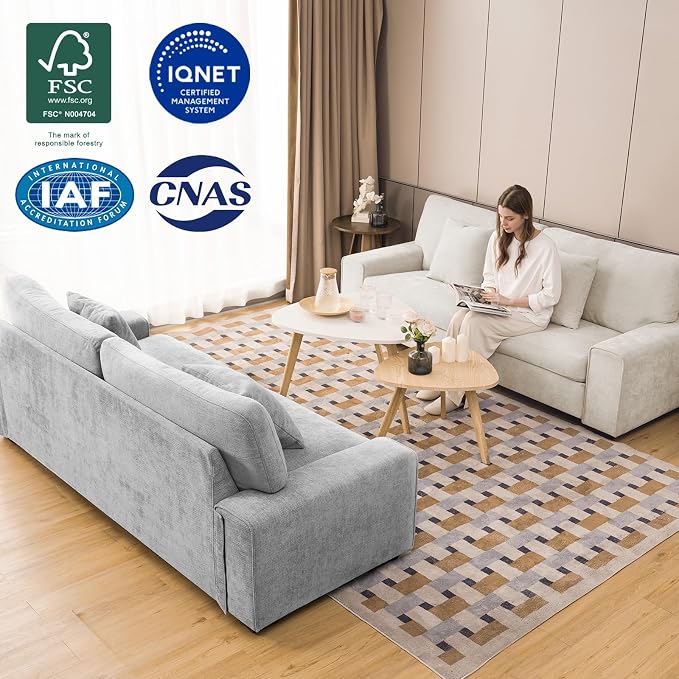 DOPEDIO Modern Loveseat Sofa for Living Room, Chenille Recliner, Removable Cover - Image 6