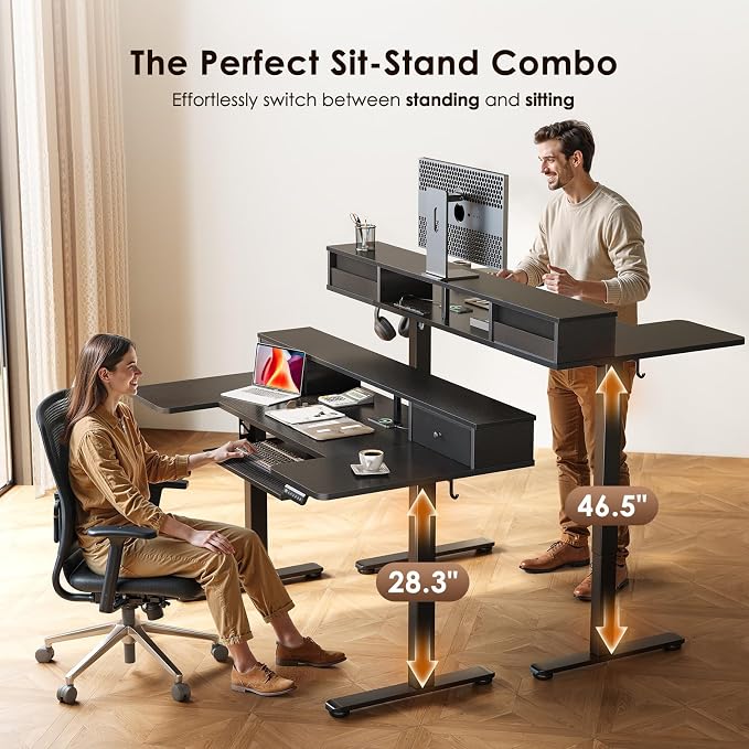 OffiGo U Shaped Electric Standing Desk - Image 5
