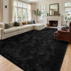 8x10 Extra Large Black Fluffy Area Rug Non-Slip - Image 2