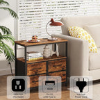 TUTOTAK Large Night Stand with Charging Station, Nightstand with USB and Type-C - Image 4