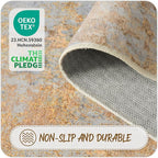 Beige Gold Round Rugs 6ft Washable Circle Area Rug - Image 5