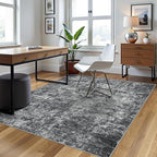4x6 Area Rugs for Living Room Washable Bedroom Dining Room Black Grey | Modern - Image 3