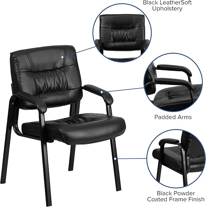 Flash Furniture Haeger LeatherSoft Tufted Executive Reception Chair - Image 4