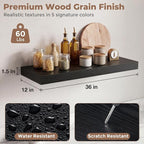 12 inch Deep Floating Shelves for Wall, 36 inch Wide Engineered Wood Wall - Image 3