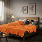 Utopia Bedding Soft Fleece Bed Blanket Twin Size Burnt Orange | Microfiber - Image 7
