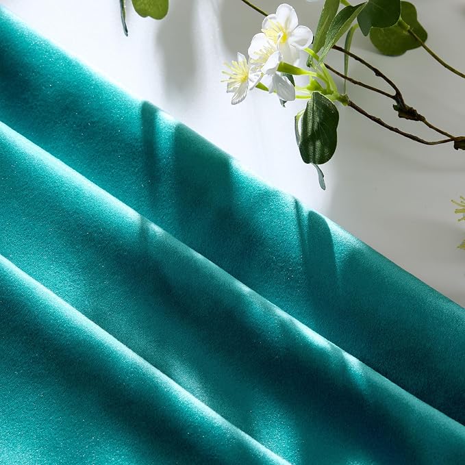 GIGIZAZA Teal Velvet Pillow Covers 16x16 Decorative Pillows Pack of 2 | Blue - Image 5