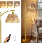 Oneach Boho Floor Lamp with 3 Color Temperatures, Farmhouse Floor Lamps by Oneach