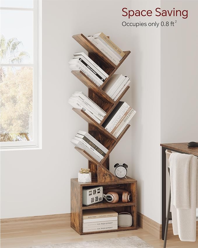 SUNMORY 6 Tier Tree Bookshelf, Small Bookcase - Image 3