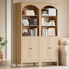Bookshelf with Doors, Floor Standing Display Storage Cabinet - Image 3