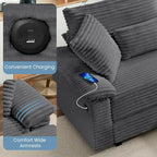 SUNWAVE 74" W Double Chaise Lounge Chair Indoor, Oversized Loveseat - Image 5
