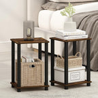 Furinno Simplistic Night Stand Set of 2, 2-Tier Small Nightstand by Furinno-FitsYourSpaceFitsYourBudget