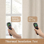 Oatmeal Linen 100% Blackout Window Curtains - Image 5