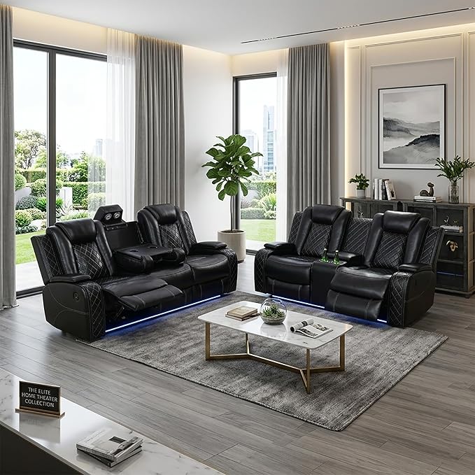2-Piece Leather Power Recliner Sofa Set by ELDANISPOWERRECLINERSOFA