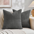 Fancy Homi 2 Packs Dark Gray Decorative Throw Pillow Covers 20x20 Inch by Fancy+Homi