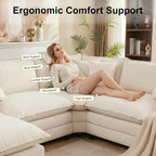 111.4" V-Shaped Corner Couch Sectional｜5 Seat Customizable Modular Cloud - Image 5