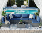 7-Piece Outdoor Patio Furniture Set, Modular PE Rattan Sectional Sofa - Image 3