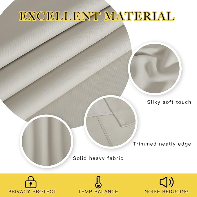 NICETOWN Blackout Kitchen Curtains 45 inch Length - Image 4